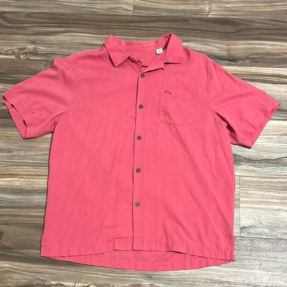 Tommy Bahama Other - Men’s Tommy Bahama Island Zone Silk Blend Shirt Size Large Salmon Pink